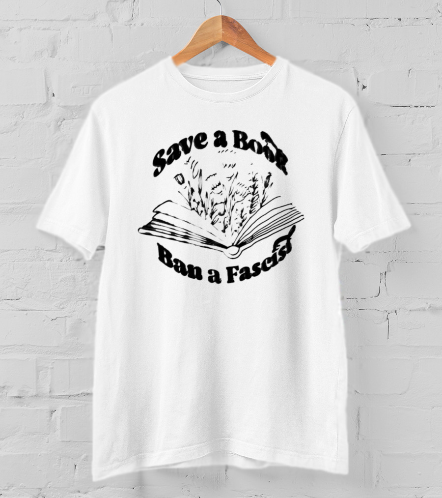 Save A Book Ban A Fascist Vintage Book T-Shirt