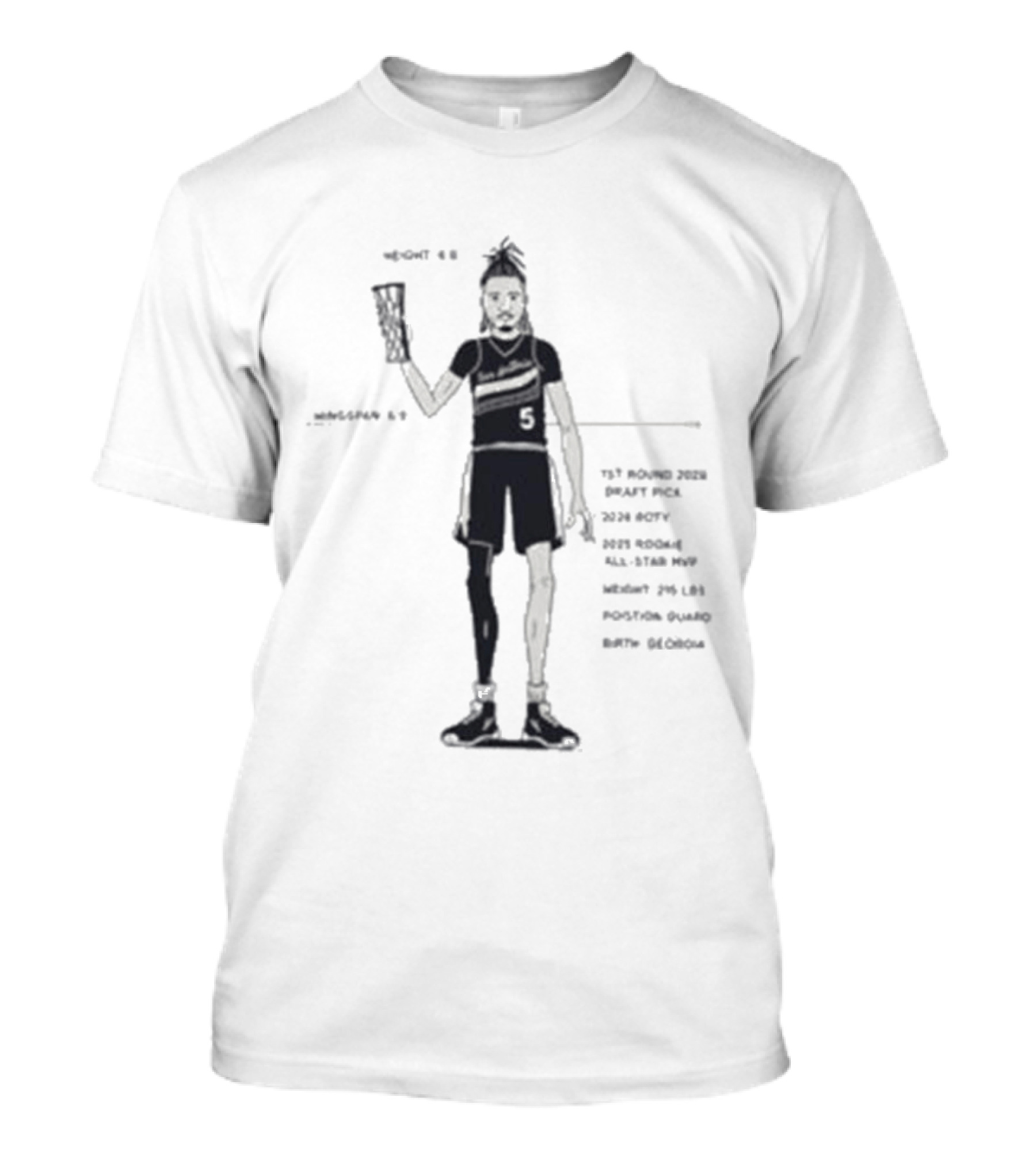 Spurs Draft Class Sketch Stephon Castle Rookie MVP Potential T-Shirt