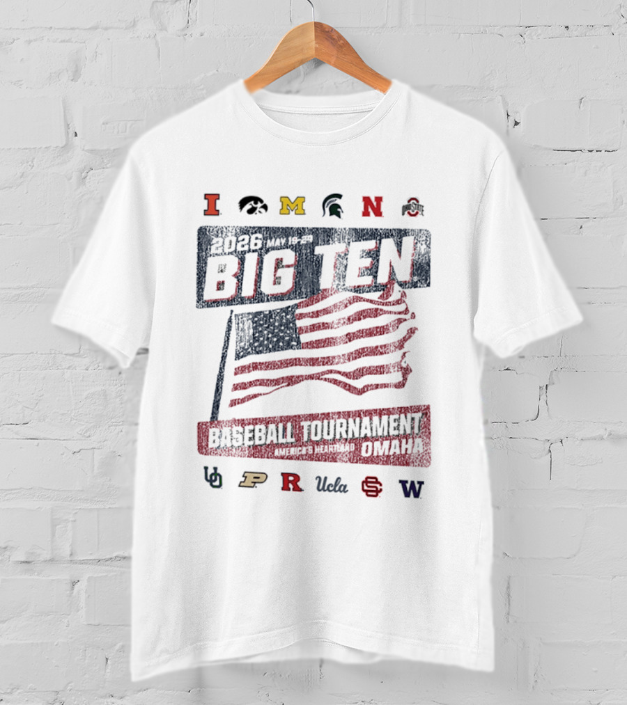 2026 Big Ten Baseball Tournament May 19 22 Omaha Team Logos T-Shirt