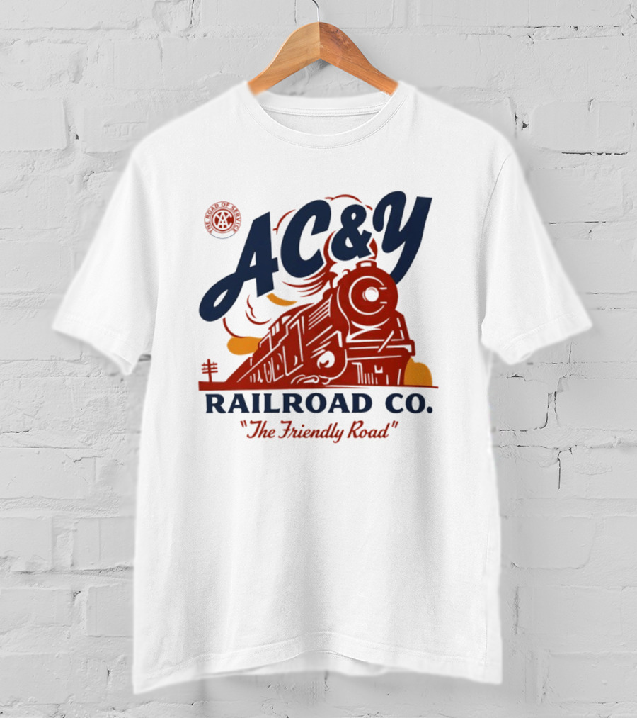 AC&Y Railroad Co. The Friendly Road Vintage Locomotive T-Shirt