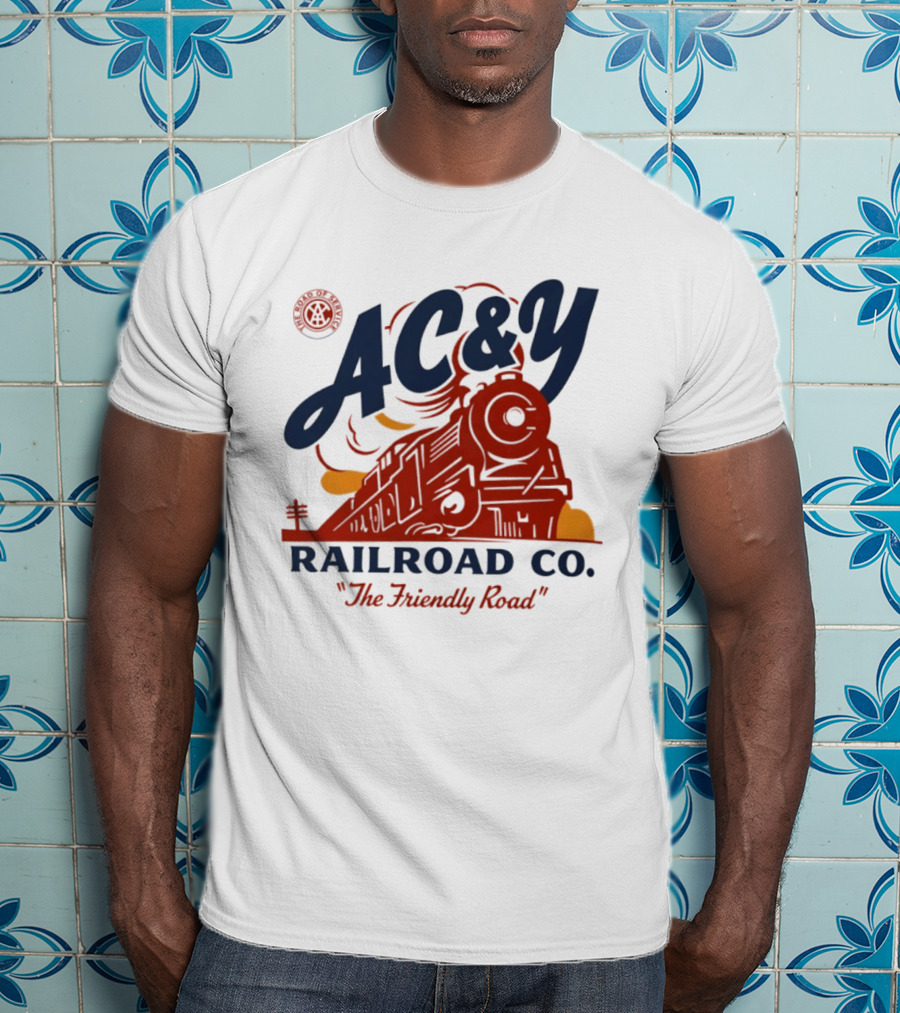 AC&Y Railroad Co. The Friendly Road Vintage Locomotive T-Shirt