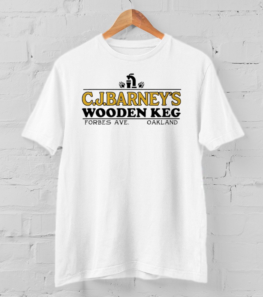 C.J. Barney's Wooden Keg Forbes Ave Oakland T-Shirt