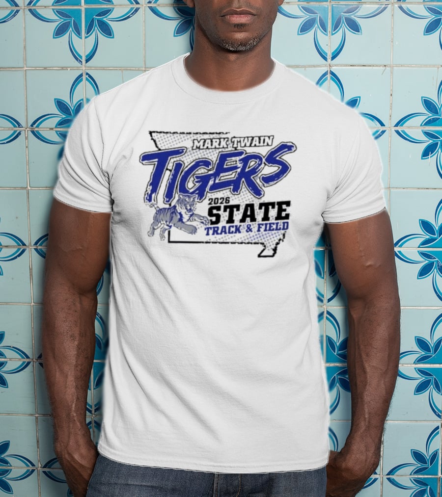 Mark Twain Tigers 2026 State Track And Field Missouri Map T-Shirt