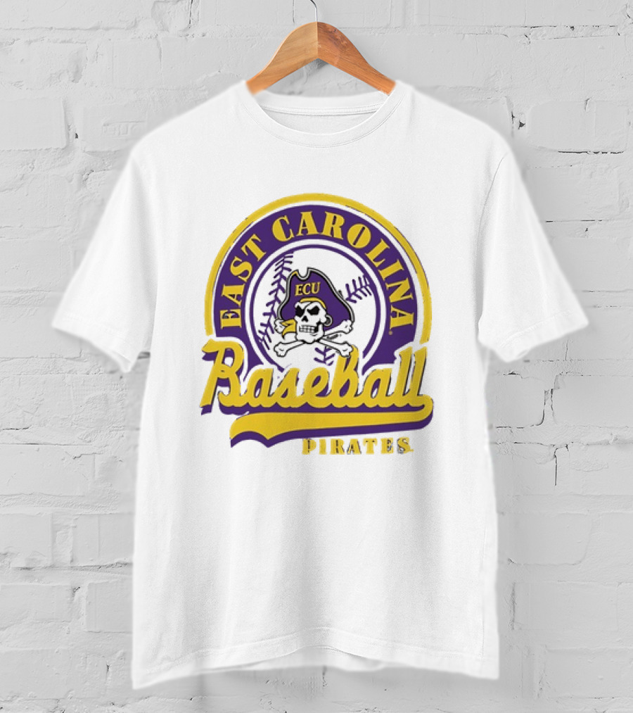 East Carolina Pirates ECU Baseball Skull T-Shirt