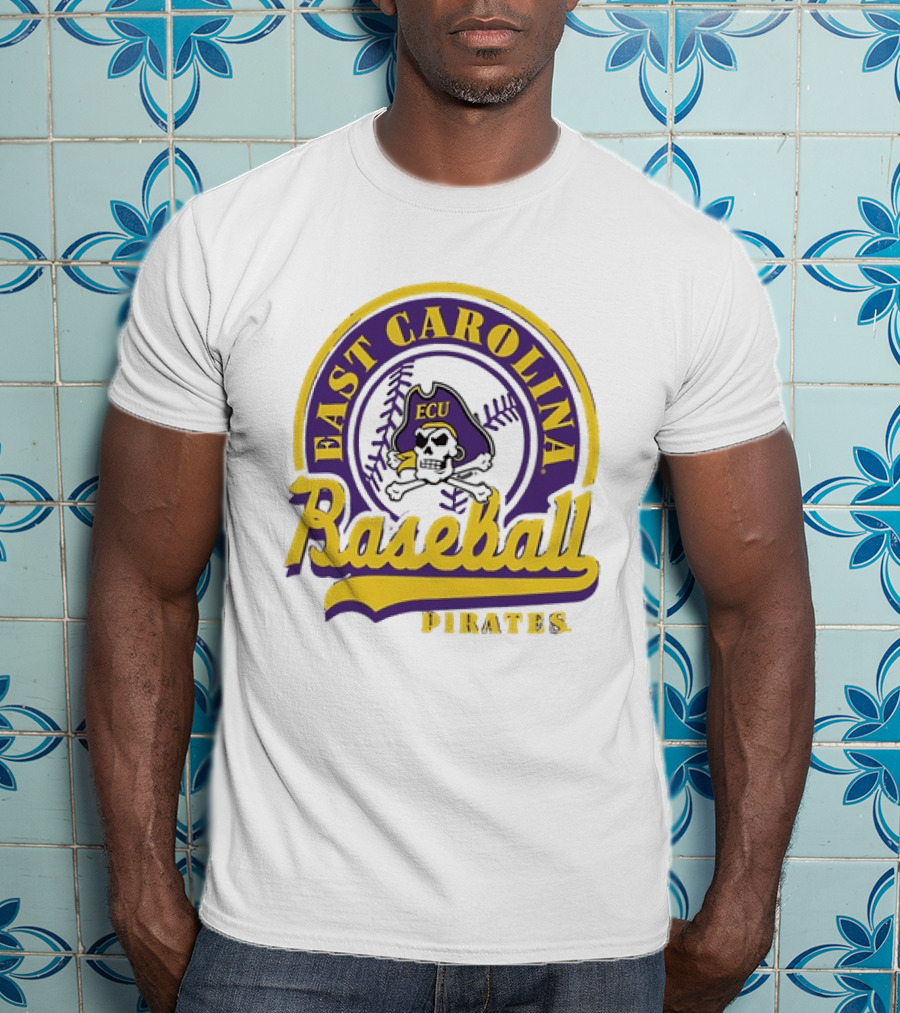 East Carolina Pirates ECU Baseball Skull T-Shirt
