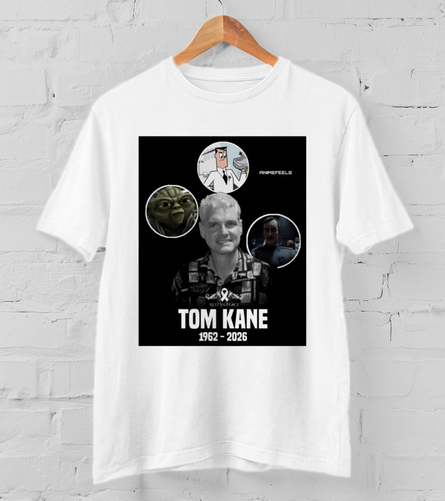 Rest In Peace Tom Kane 1962 2026 Animefeels Yoda T-Shirt