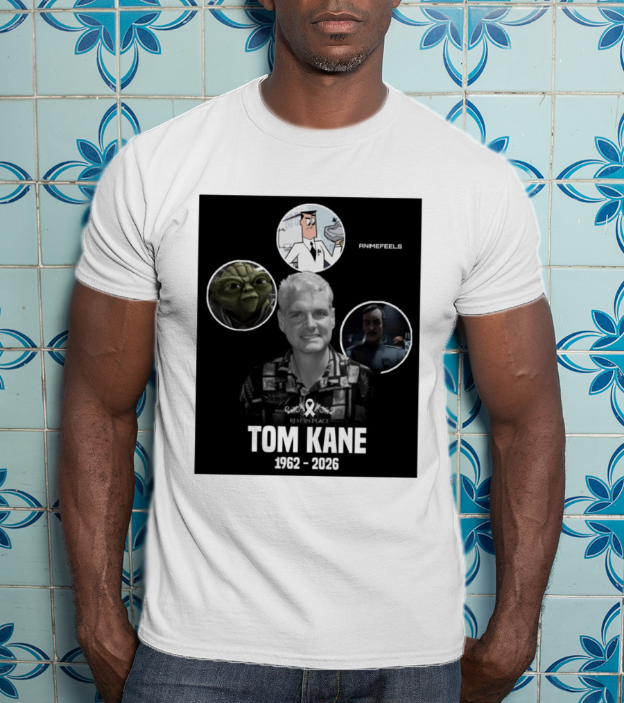 Rest In Peace Tom Kane 1962 2026 Animefeels Yoda T-Shirt