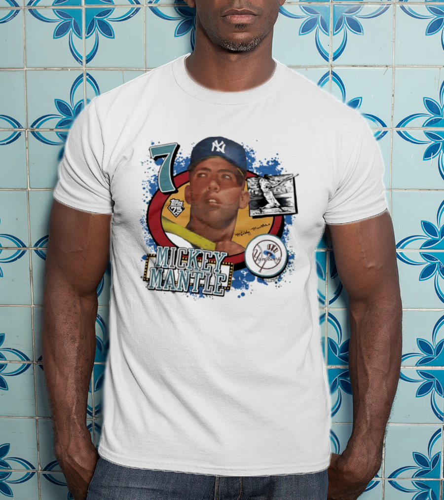 Mickey Mantle 7 Yankees Baseball T-Shirt