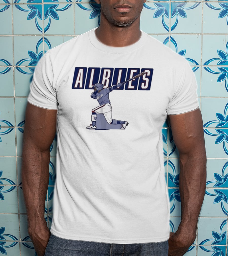ALBIES ATLANTA Slugger Swing Baseball Player T-Shirt