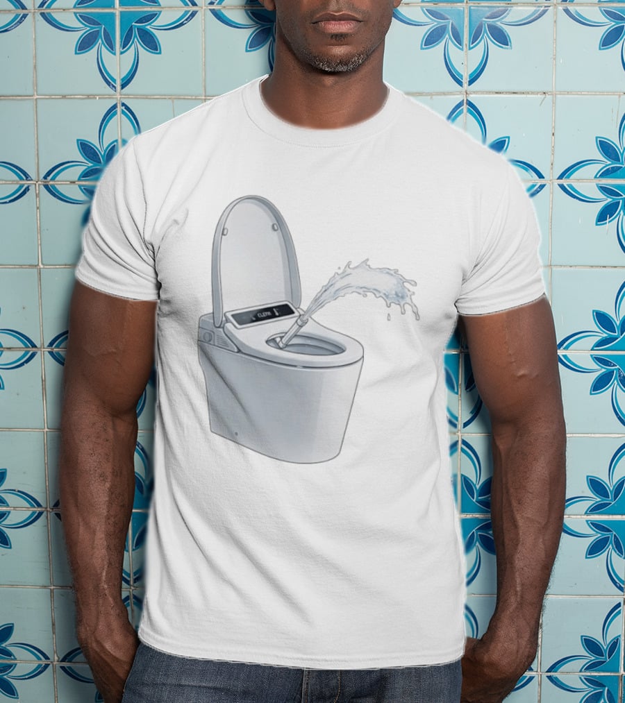 Smart Toilet Clean Water Splash Meme T-Shirt