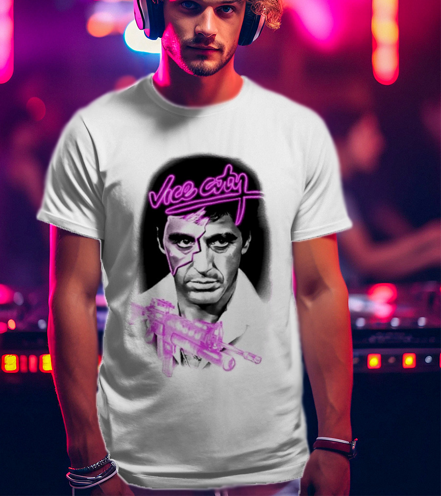 Vice City Tony Montana Scarface Neon T-Shirt