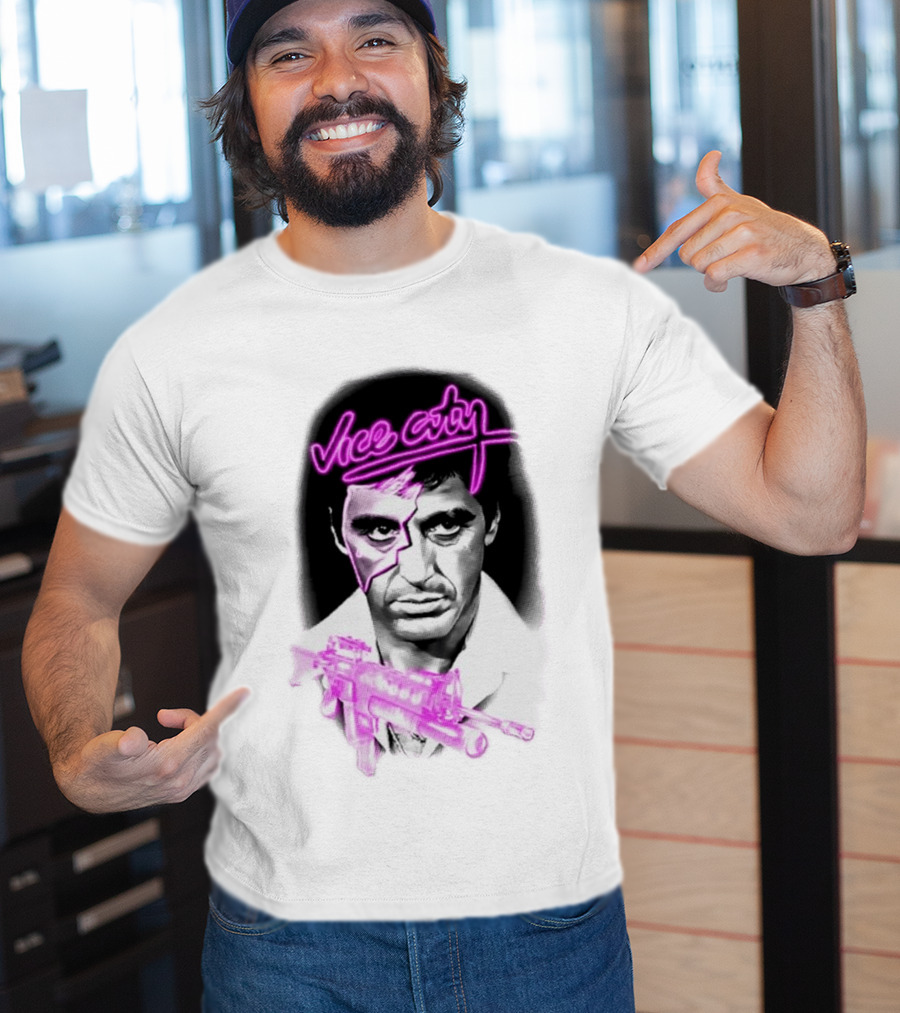 Vice City Tony Montana Scarface Neon T-Shirt