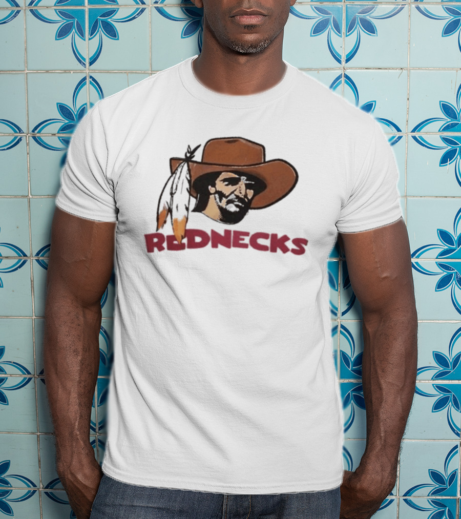 Washington Redskins Rednecks Cowboy Hat With Feather T-Shirt