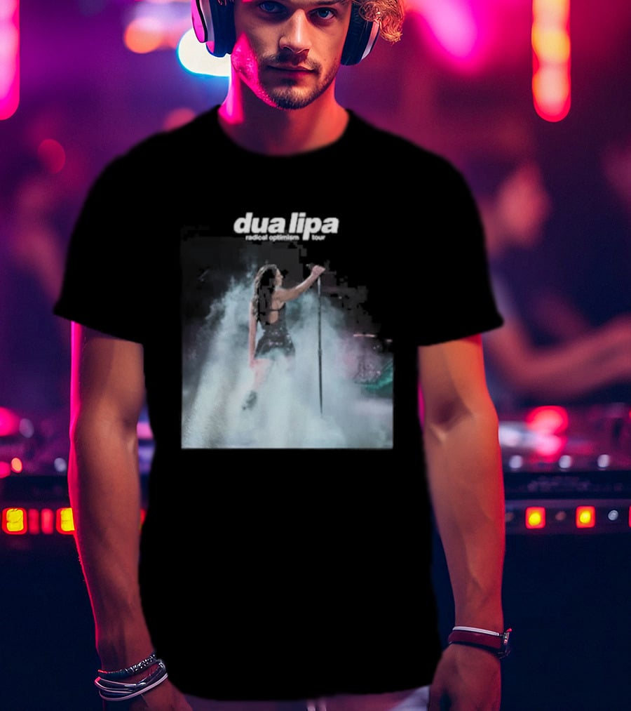 Dua Lipa Round Neck Abstract Pastel Aura T-Shirt