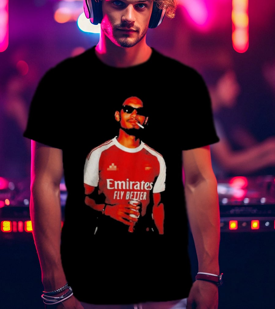 Gabriel Magalhaes Smoking Emirates Fly Better Arsenal T-Shirt