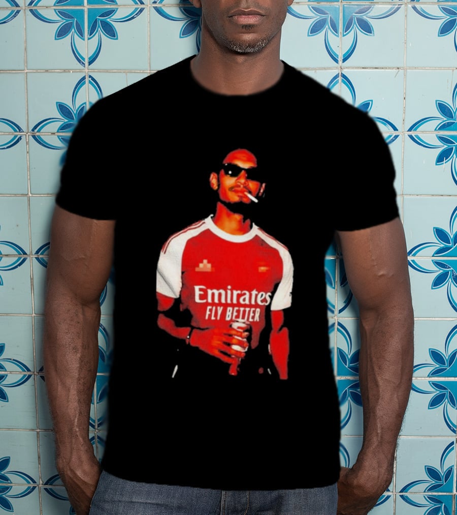 Gabriel Magalhaes Smoking Emirates Fly Better Arsenal T-Shirt