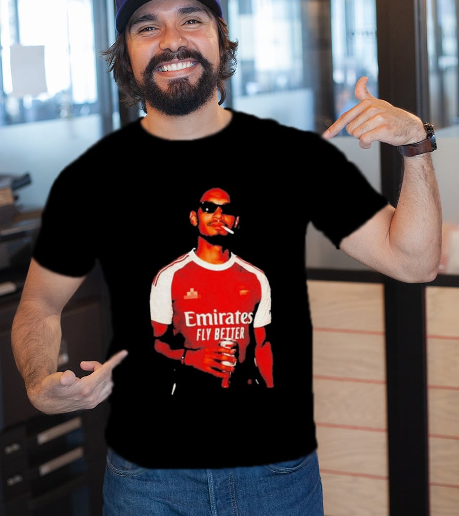 Gabriel Magalhaes Smoking Emirates Fly Better Arsenal T-Shirt