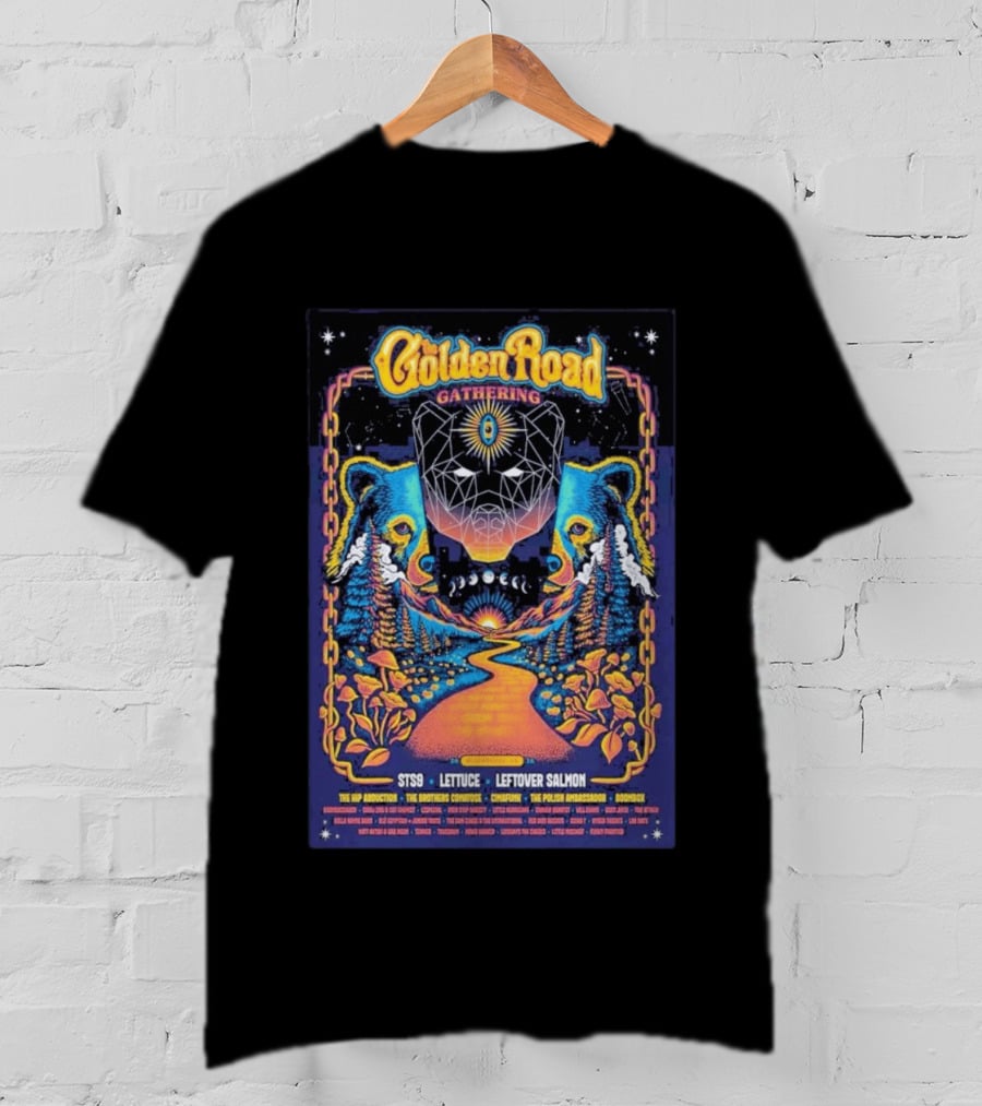 Golden Road Gathering Placerville May 2026 STS9 Lettuce Leftover Salmon The Hip Abduction The Brothers Comatose Cymafunk The Polish Ambassador Boombox T-Shirt