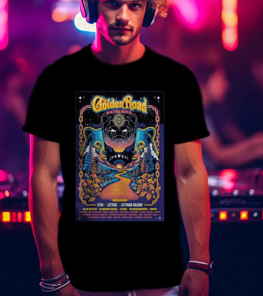 Golden Road Gathering Placerville May 2026 STS9 Lettuce Leftover Salmon The Hip Abduction The Brothers Comatose Cymafunk The Polish Ambassador Boombox T-Shirt