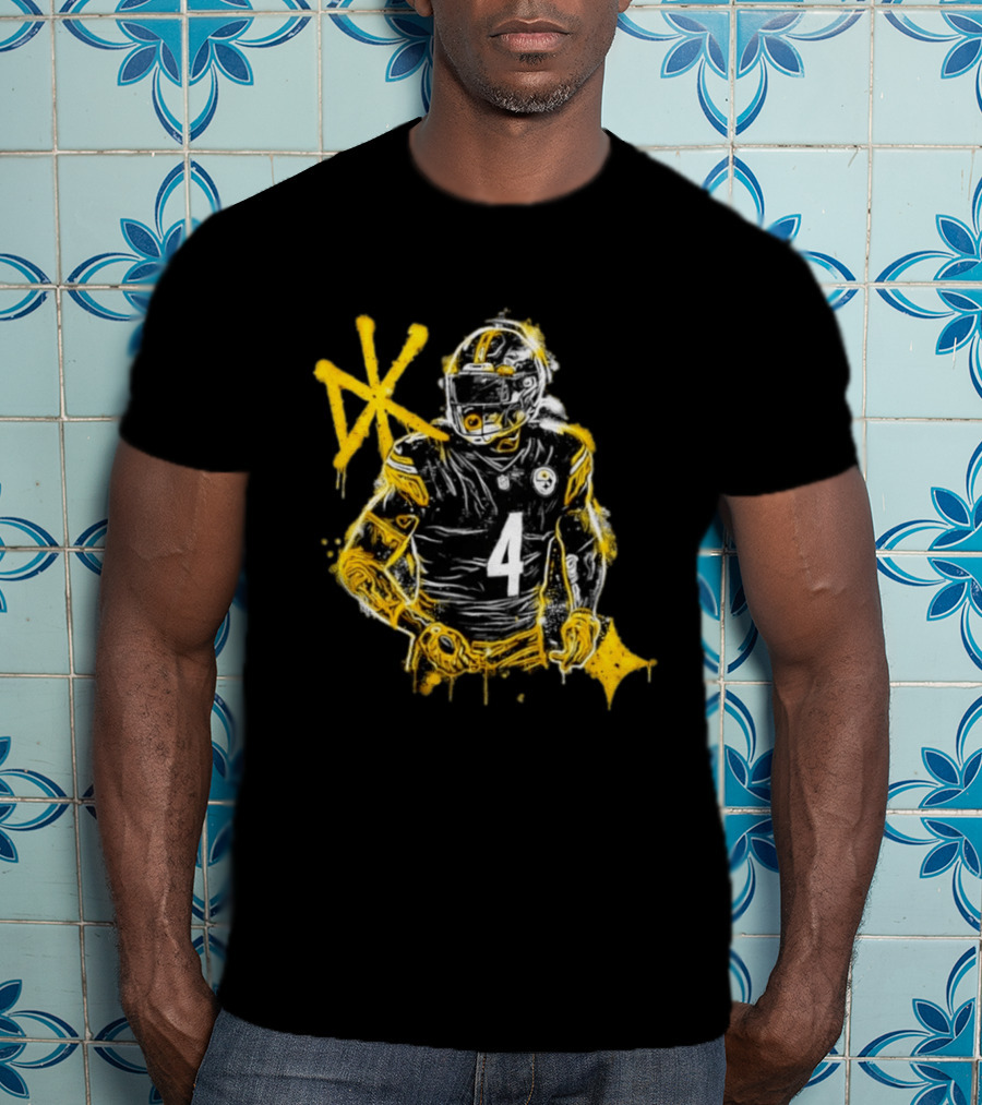 Pittsburgh Steelers Number 4 Here We Go Football Player NFL Fan Gear T-Shirt