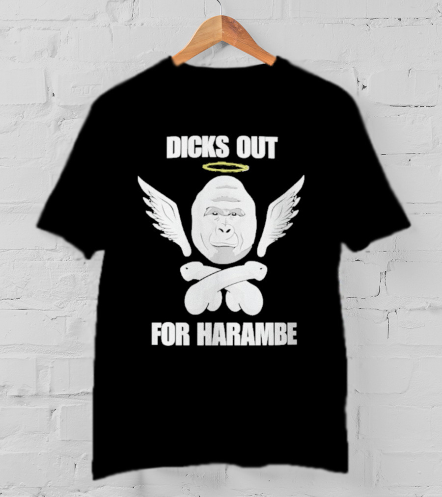 Gorilla With Wings Halo Dicks Out For Harambe T-Shirt
