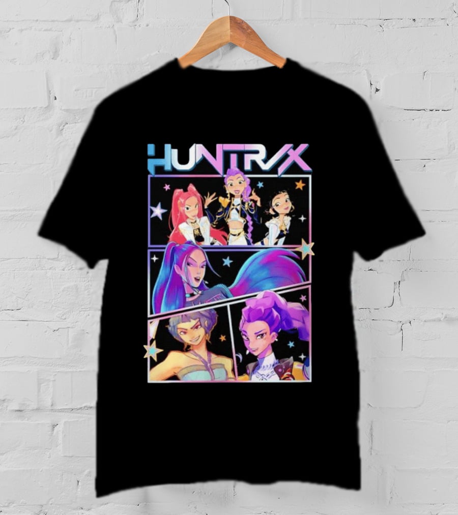 Huntrix Anime Character Panel Demon Hunter T-Shirt