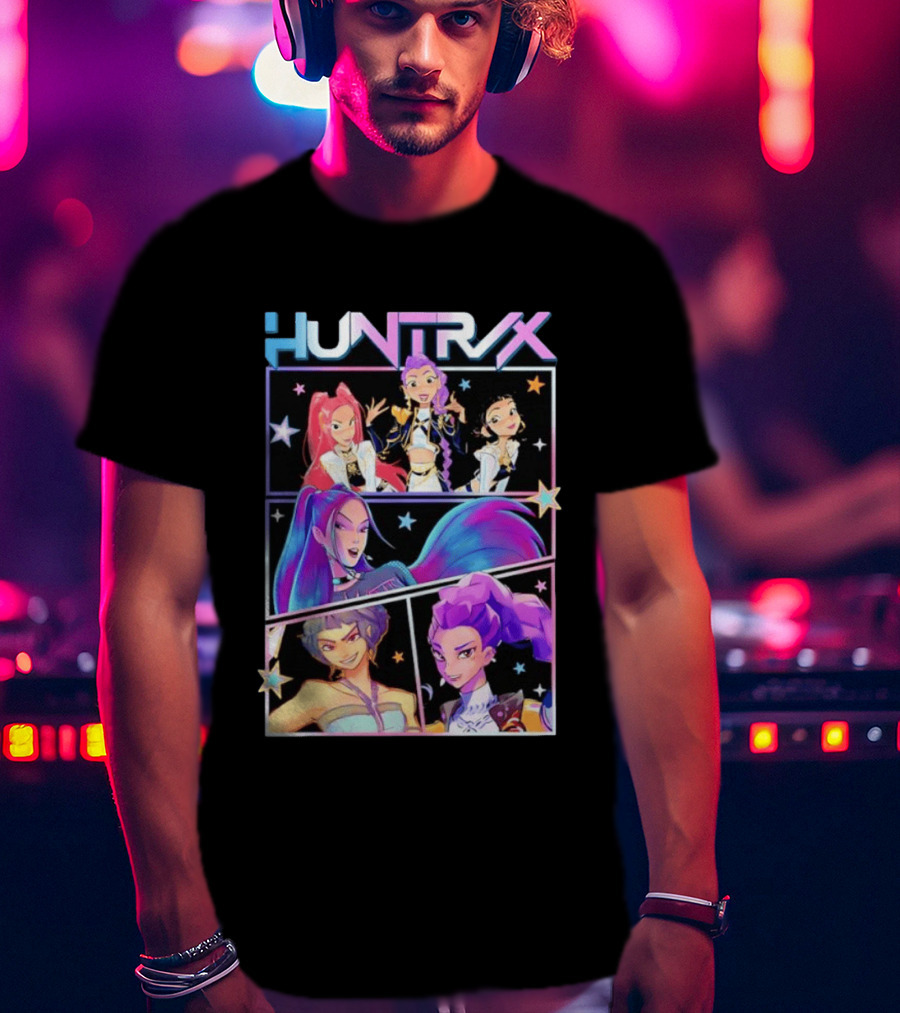 Huntrix Anime Character Panel Demon Hunter T-Shirt