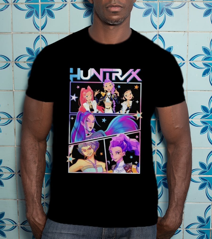 Huntrix Anime Character Panel Demon Hunter T-Shirt