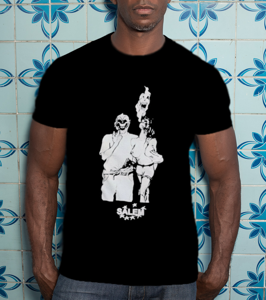 Salem Clown Mask Art Style Ghostly Figure T-Shirt