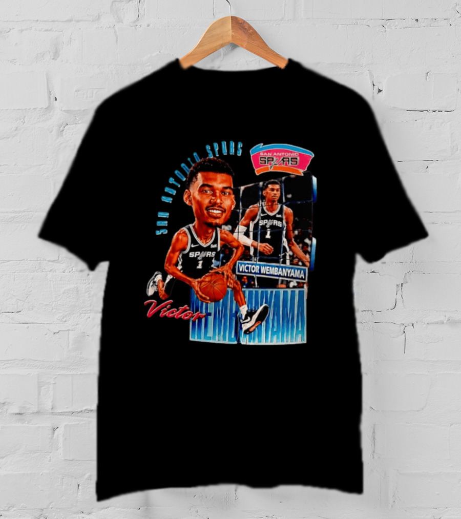 San Antonio Spurs Victor Wembanyama Basketball Caricature T-Shirt