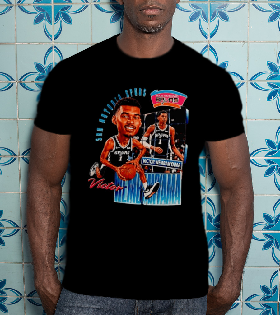 San Antonio Spurs Victor Wembanyama Basketball Caricature T-Shirt