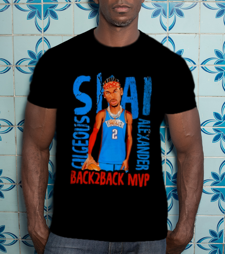 Shai Gilgeous Alexander Back 2 Back MVP Oklahoma City Basketball Player Number 2 T-Shirt