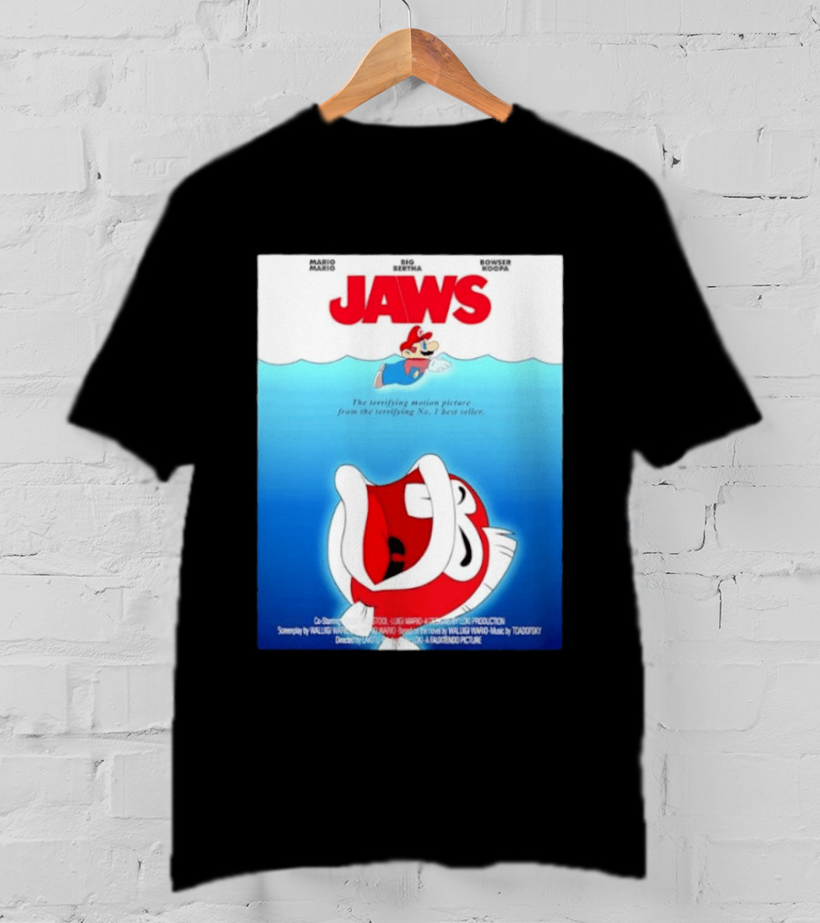 Mario Jaws Big Bertha Bowser Koopa Movie T-Shirt
