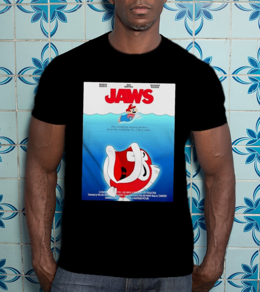 Mario Jaws Big Bertha Bowser Koopa Movie T-Shirt