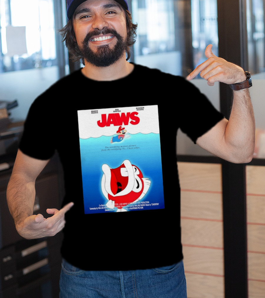 Mario Jaws Big Bertha Bowser Koopa Movie T-Shirt