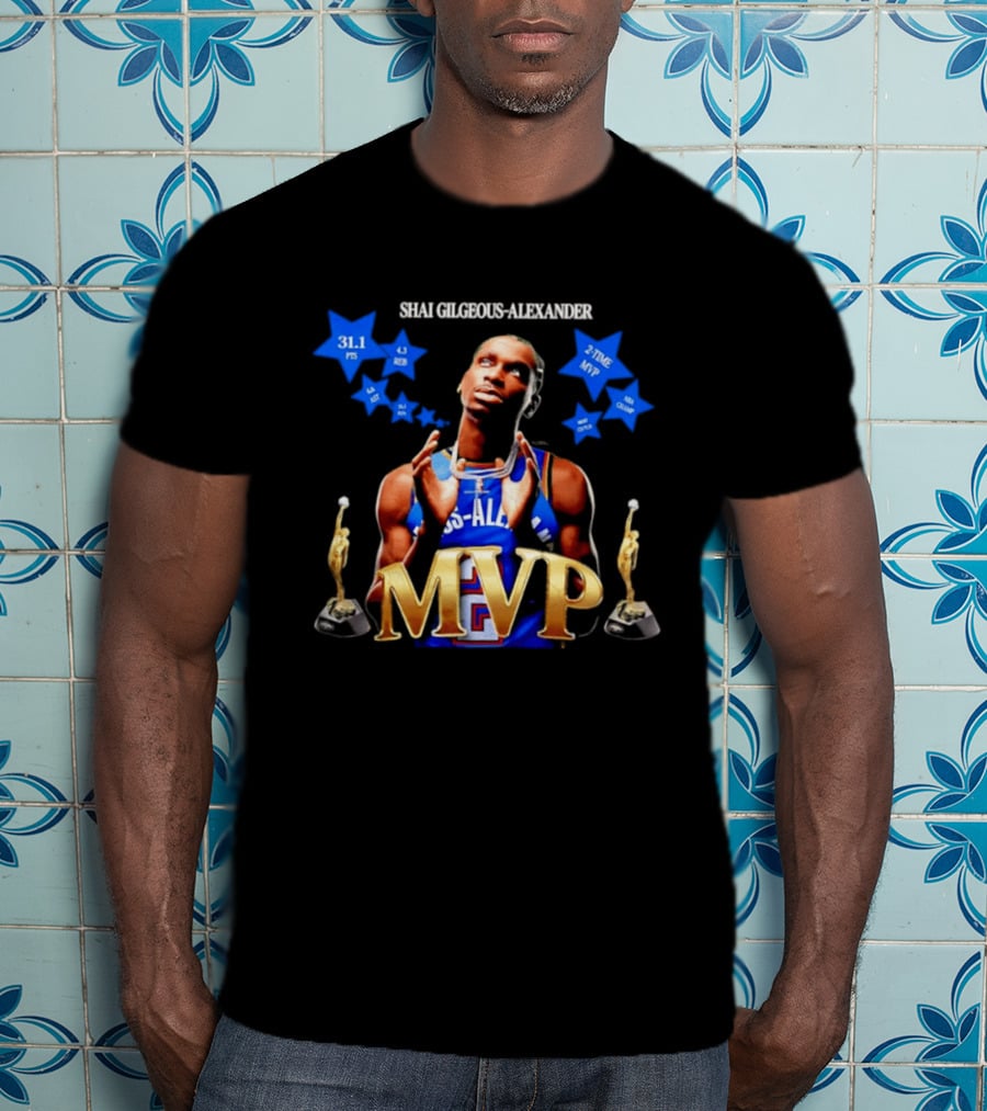 Shai Gilgeous Alexander MVP 31.1 Points 4.3 Rebounds Two Time MVP Champion T-Shirt