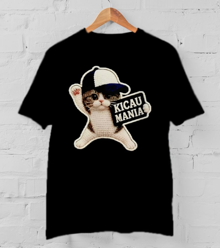 Kicau Mania Crochet Cat With Baseball Cap T-Shirt