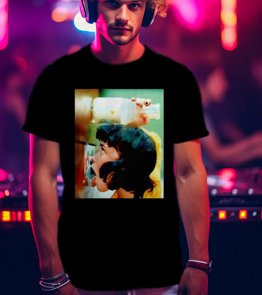 The Girl With Banging Head Licking Milk Scene T-Shirt