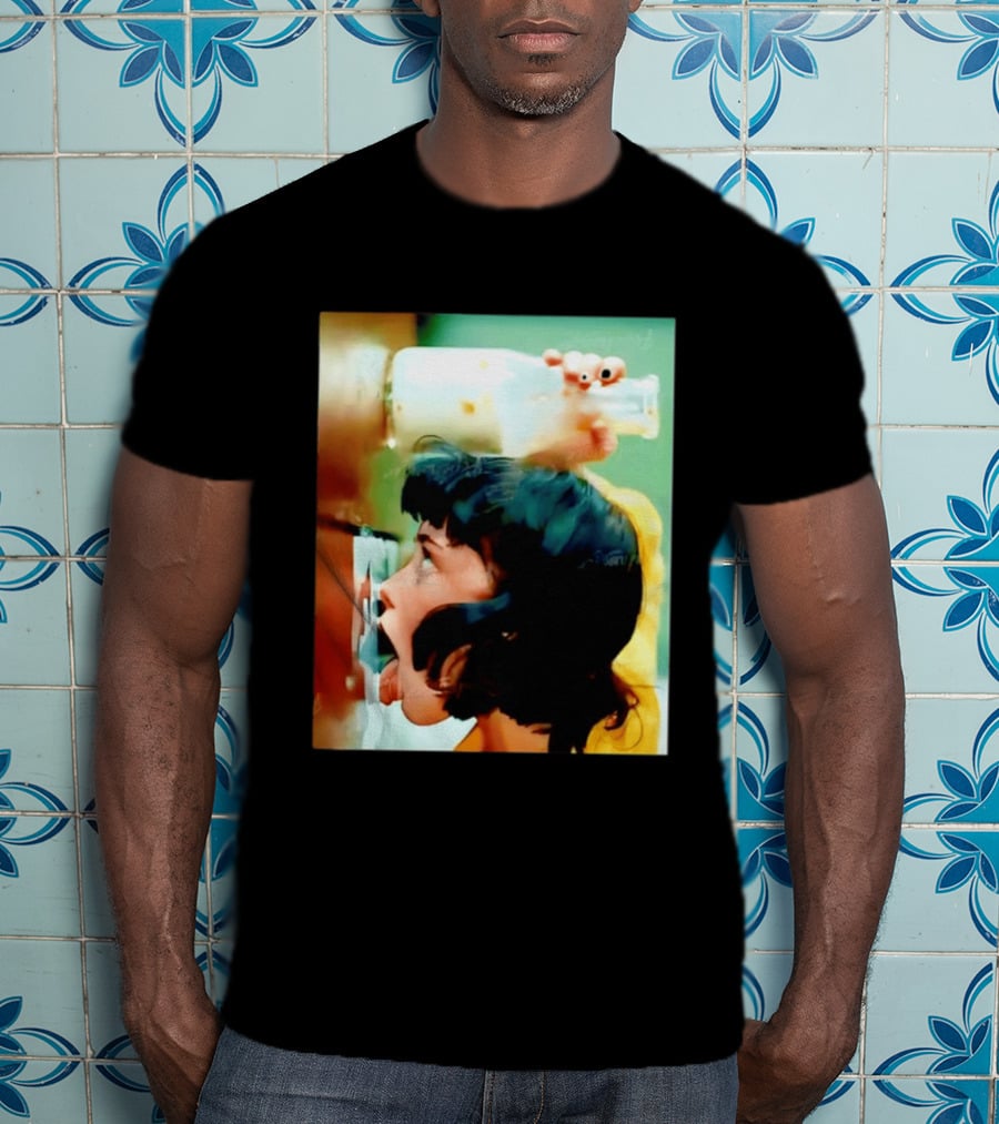 The Girl With Banging Head Licking Milk Scene T-Shirt