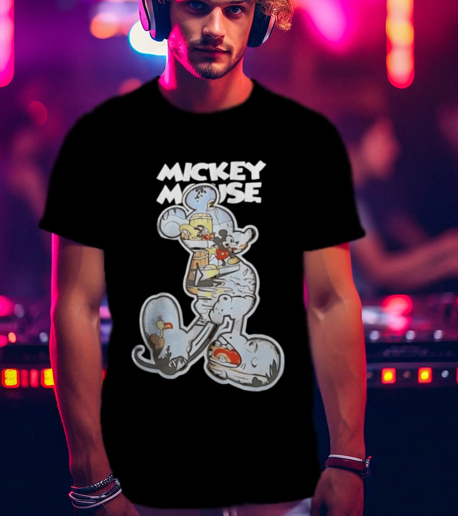 Mickey Mouse Steamboat Willie Vintage Cartoon Disney T-Shirt