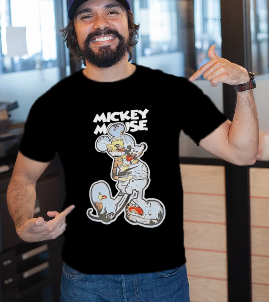 Mickey Mouse Steamboat Willie Vintage Cartoon Disney T-Shirt