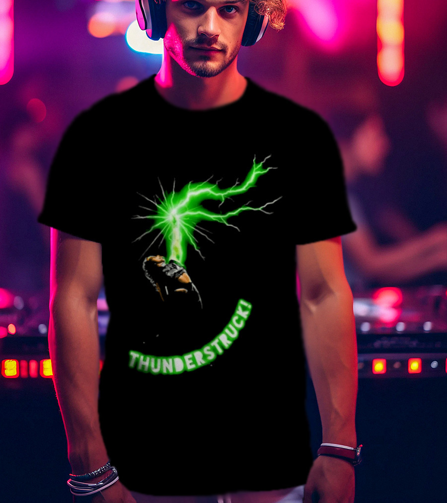 Thunderstruck Green Lightning Female Wrestler Power Burst T-Shirt