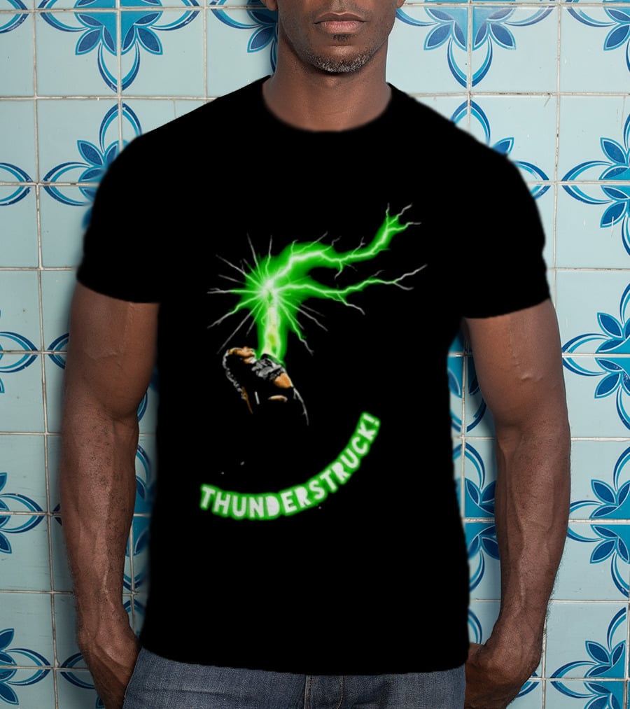 Thunderstruck Green Lightning Female Wrestler Power Burst T-Shirt
