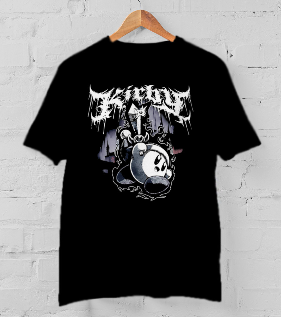 Black Metal Inspired Kirby With Dripping T-Shirt