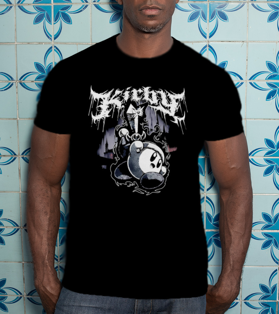 Black Metal Inspired Kirby With Dripping T-Shirt