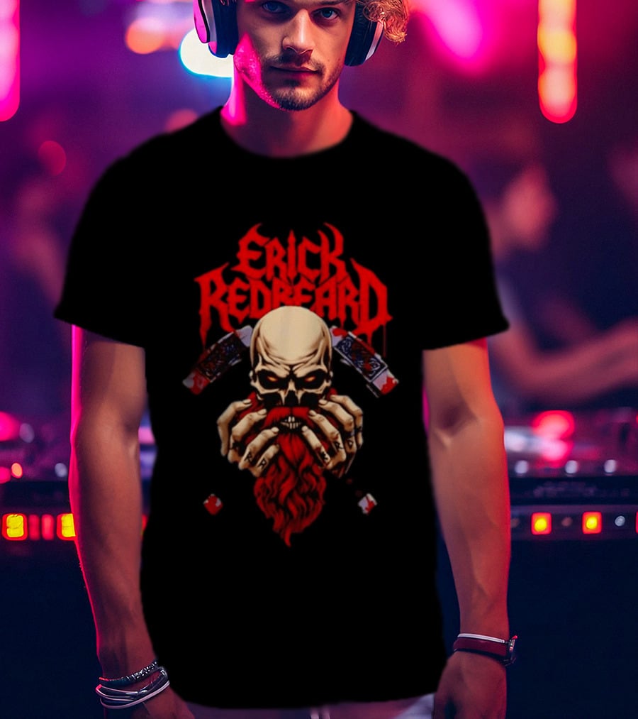 Erick Redbeard Viking Warrior Skull And Axes T-Shirt