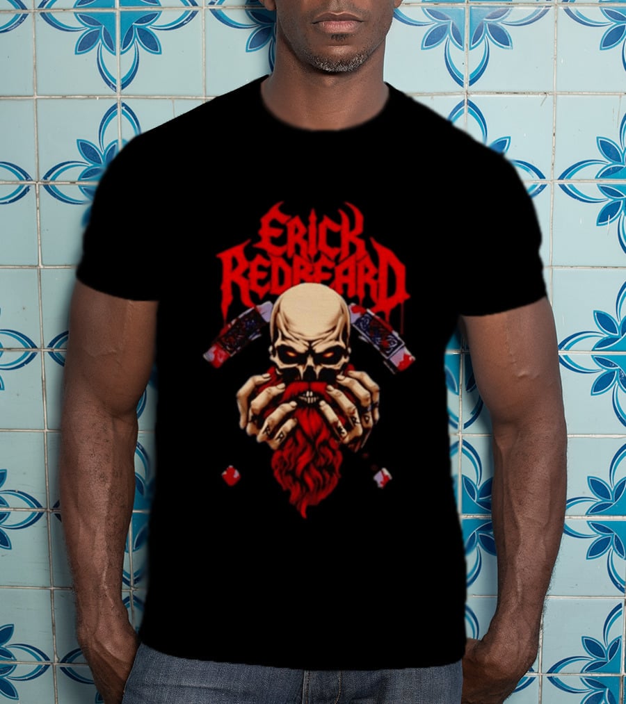 Erick Redbeard Viking Warrior Skull And Axes T-Shirt