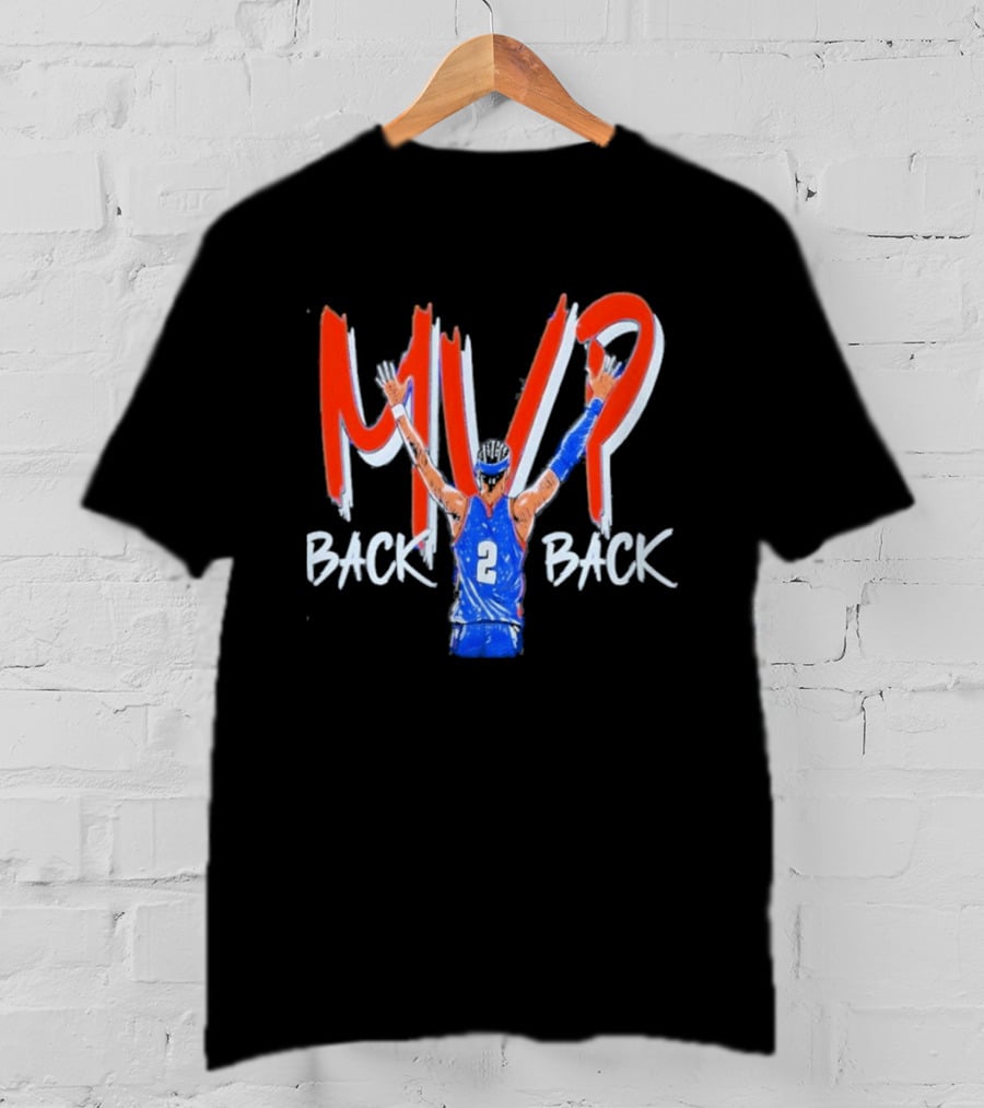 Shai Gilgeous Alexander MVP Back 2 Back Oklahoma City Thunder NBA Basketball 2026 T-Shirt