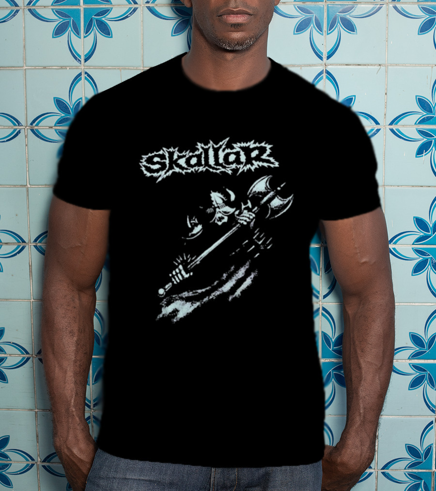 Skallar Death Metal Band Skull Axe T-Shirt