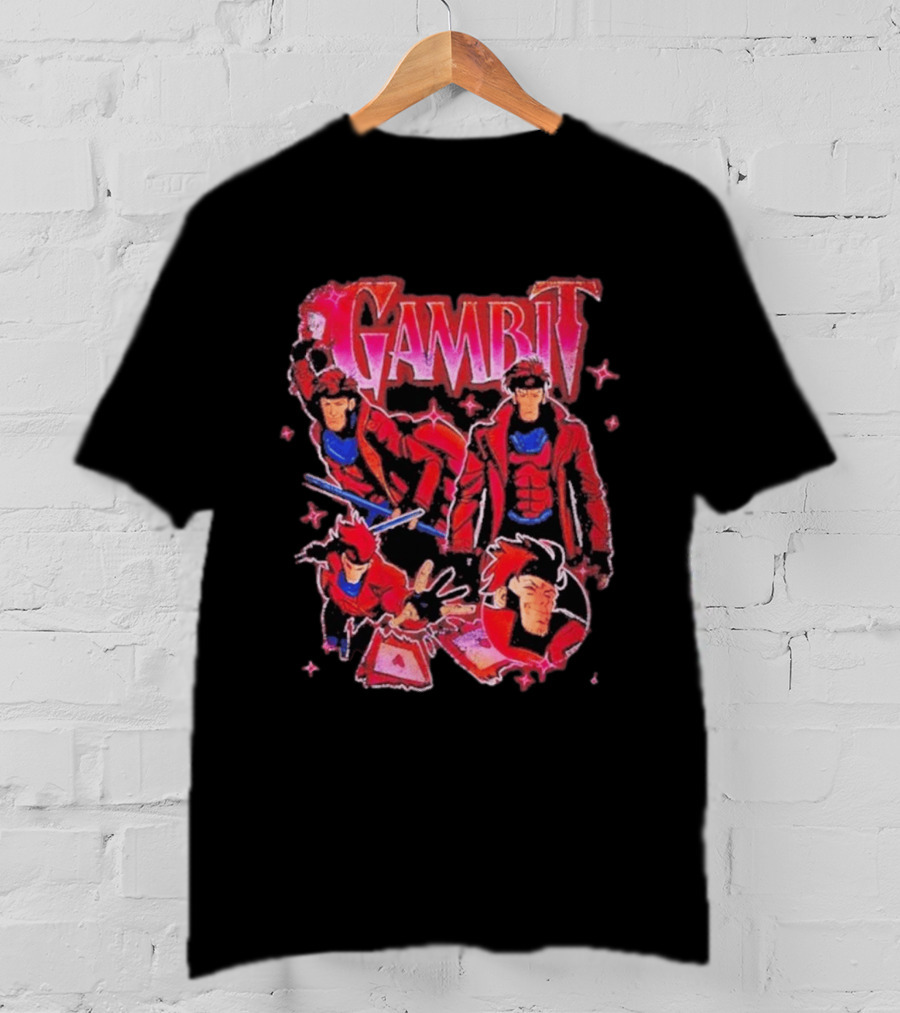 Marvel X Men Gambit Red Jacket Blue Scarf Playing Cards T-Shirt